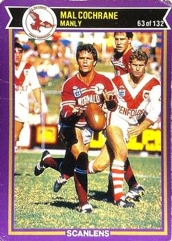 1987 Scanlens Rugby League #63 Mal Cochrane Front